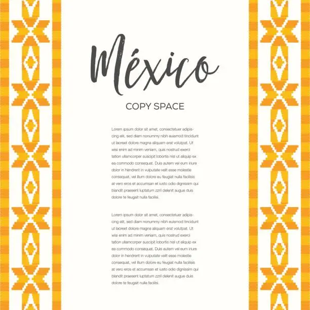 Vector illustration of Mexican Style Pattern Composition - Copy Space