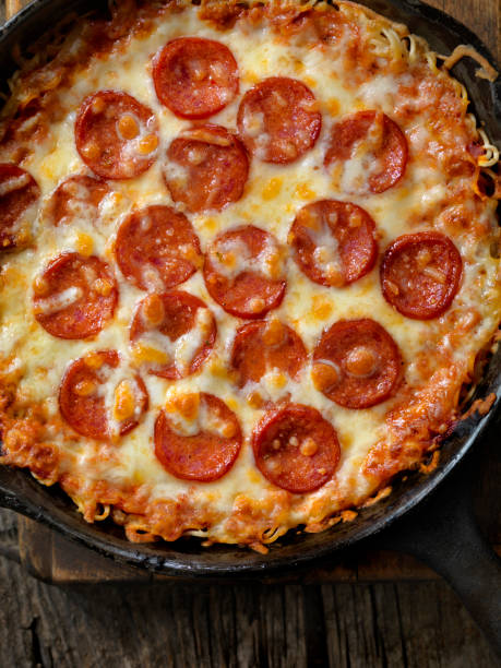 istock Ramen Noodle Crust Pepperoni Pizza 642327894