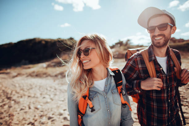Young couple enjoying spring adventure