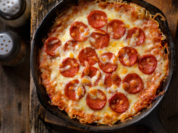istock Ramen Noodle Crust Pepperoni Pizza 642333034