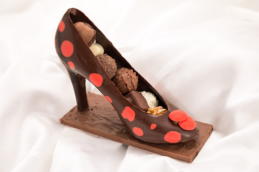 Ladies chocolate stiletto shoe filled with luxury chocolates