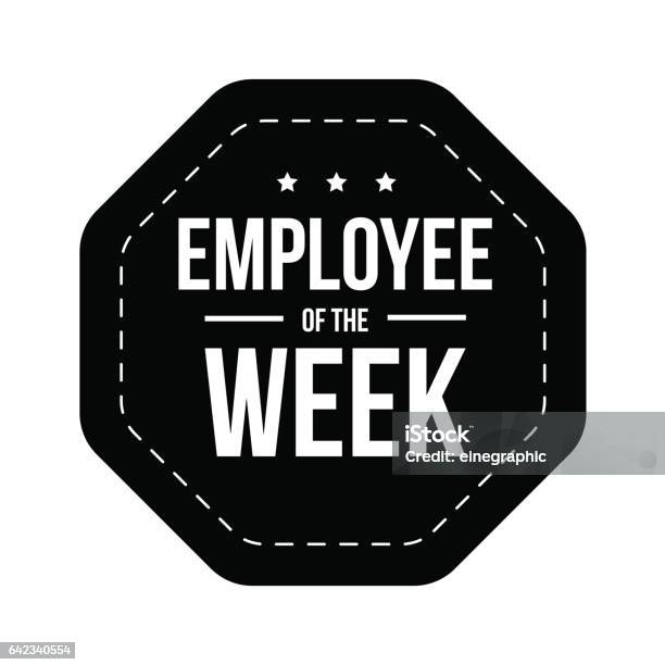 Employee Of The Week Vector Badge Stock Illustration - Download Image Now - Award, Badge, Employee Of The Month