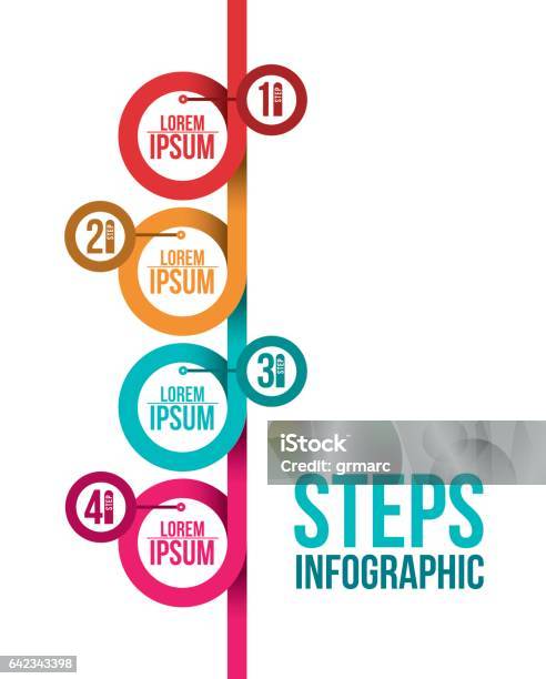 Steps Options And Infographic Design Stock Illustration - Download Image Now - Analyzing, Choice, Commercial Activity