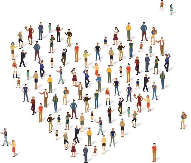 istock Group of people in the shape of a heart 642391878