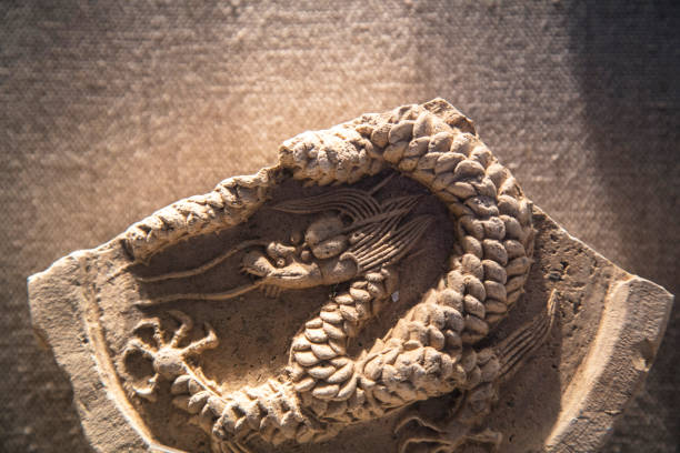 istock Debris of Chinese ancient carved tile 642400380