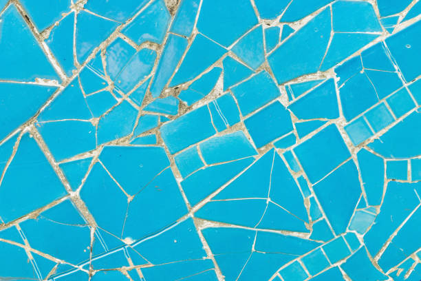 istock Porcelain pieces mosaic background. Broken porcelain 642402950