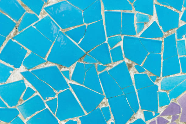 istock Porcelain pieces mosaic background. Broken porcelain 642403036