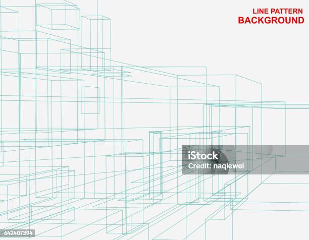 Line Pattern Background Stock Illustration - Download Image Now - Architecture, Line Art, Three Dimensional