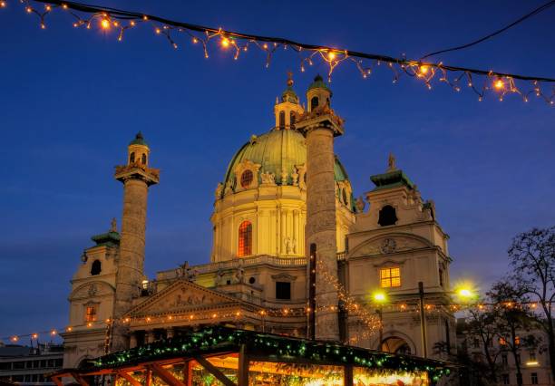 istock Vienna christmas market Charles Square 642427978