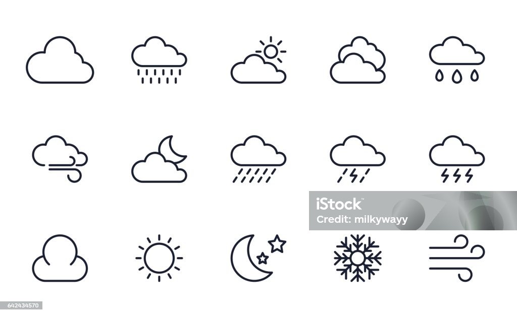 Stationery icons set Cloud - Sky stock vector