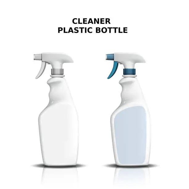 Vector illustration of Cleaner plastic bottle mockup