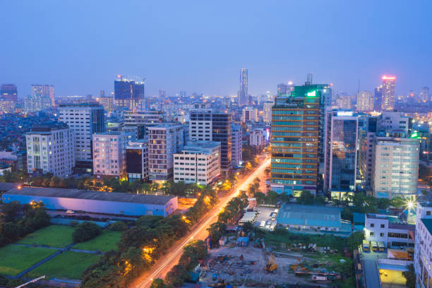 istock Hanoi aerial cityscape at night 642444854