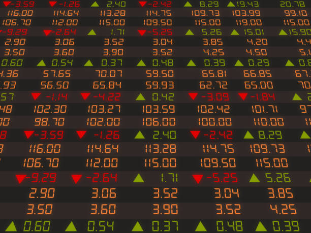 gráfico de stock - stock market stock ticker board stock market data finance fotografías e imágenes de stock