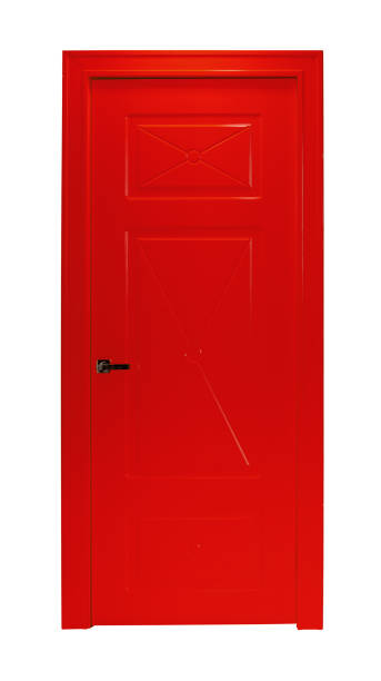 istock Red room door isolated 642451300