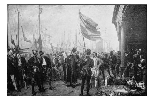 istock Antique photo of paintings: Revolution 642456608