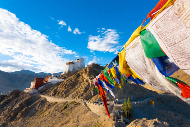 istock Leh Tsemo Fort Gompa Prayer Flags View Ladakh 642457286