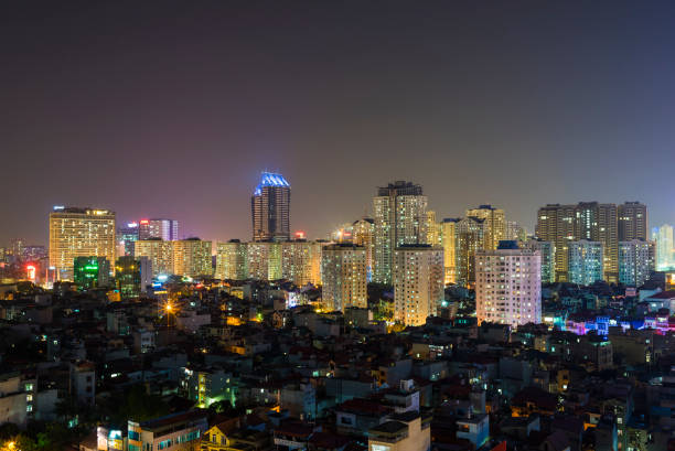 istock Hanoi city skyline at night 642457996