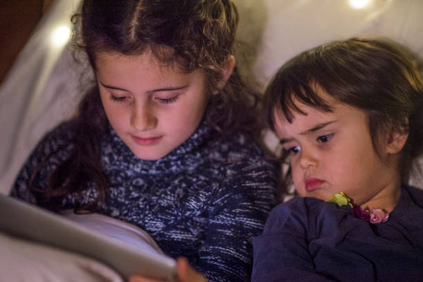 istock Sisters Watching a Movie in Bed 642468932