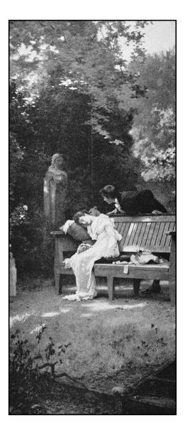 illustrations, cliparts, dessins animés et icônes de antique photo de peintures : a stolen kiss - stealing a kiss