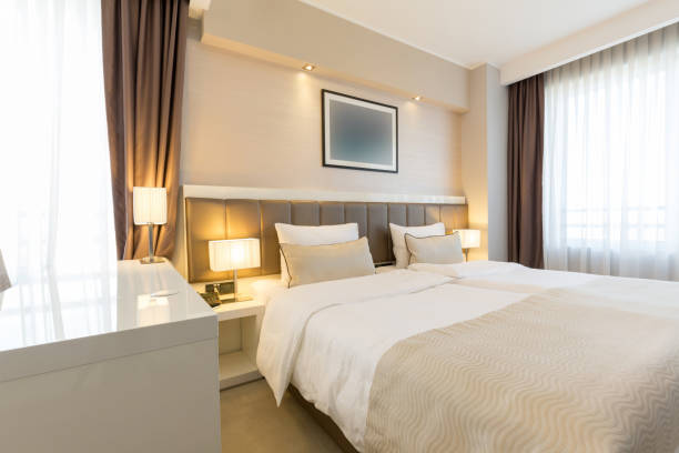 istock Interior of a new hotel bedroom 642482780