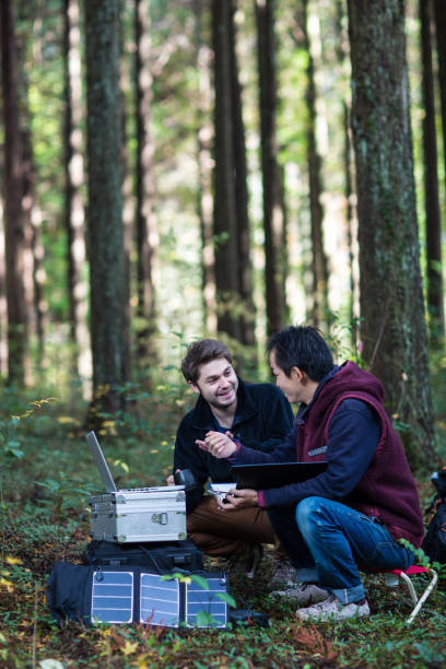 istock Environmentalists monitor the forest with a solar powered field laboratory 642494422