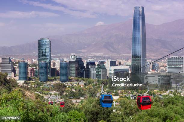 Cable Car In Santiago De Chile Stock Photo - Download Image Now - Santiago - Chile, Chile, San Cristóbal Hill - Chile