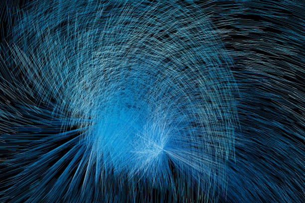 istock Pretty technology lines of particle background 642498198