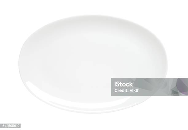 Oval Plain White Platter Stock Photo - Download Image Now - Ellipse, Plate, White Color
