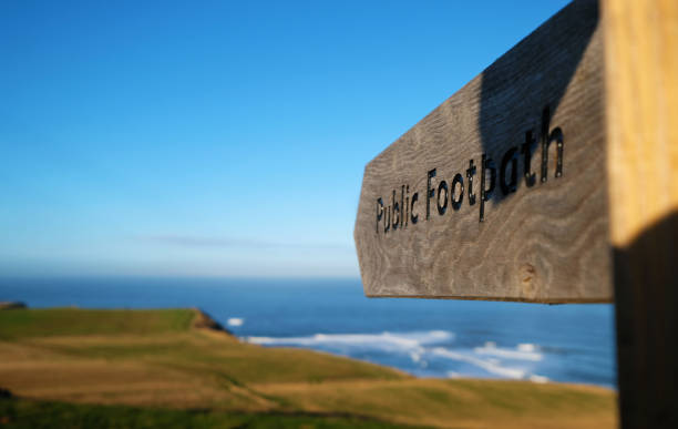 istock Footpath Sign on Yorkshire Cliff Top 642512926