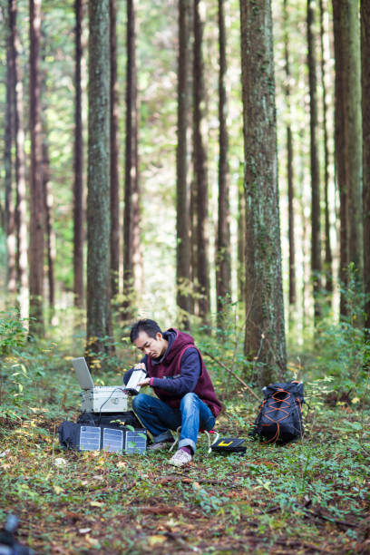 istock Researcher monitors the climate with a solar powered field laboratory 642513394