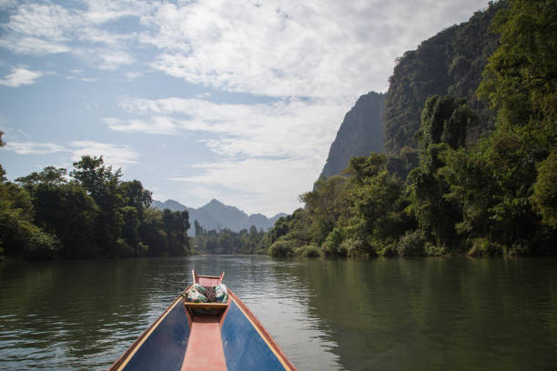 istock Boat tour view in Vang Vieng, Laos 642515764
