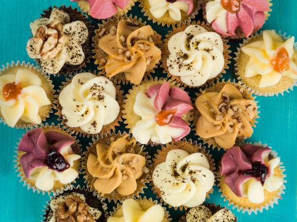 istock Decorated Fairy or Fancy Cupcakes Cakes With Icing 642521734