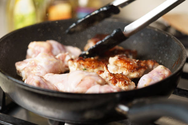 istock Fried Chicken Cooking in an pan closeup 642524346