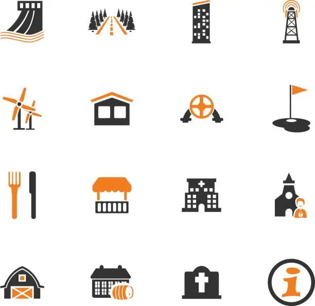Vector illustration of Infrastucture of the city icons set