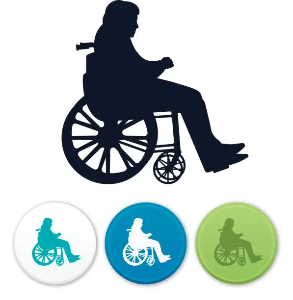 Vector illustration of Wheelchair Disability Silhouette