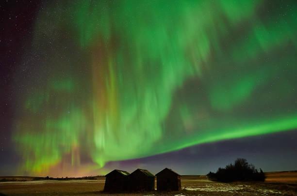 istock Aurora over old granaries in early winter 642557068