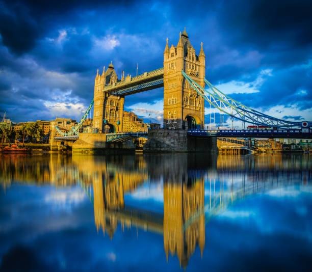 istock Tower Bridge on dramatic sky at London, UK 642563154