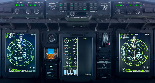 istock Military carrier airplane cockpit 642563658