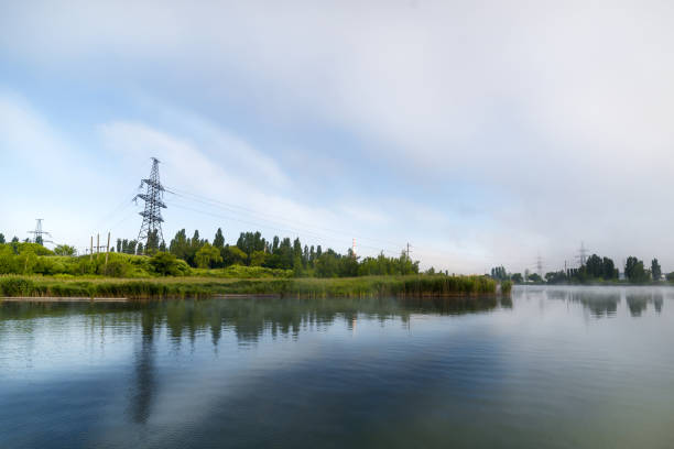 istock Foggy morning on the lake. 642566178