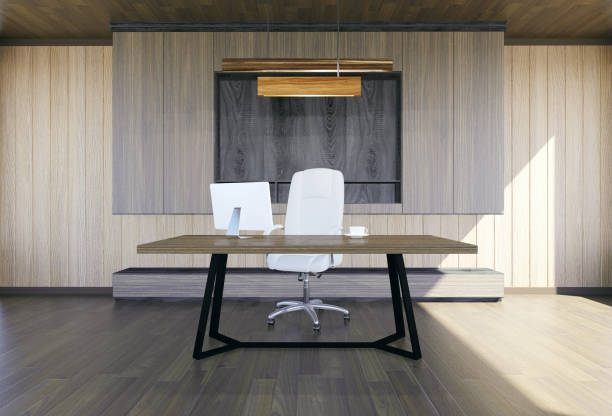 istock Modern and minimal interior of boss office 642570448