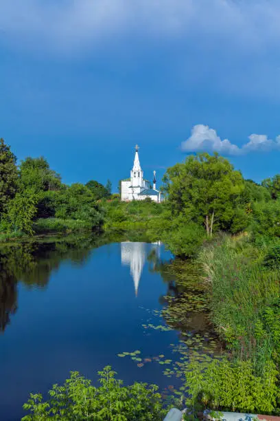 Beautiful Landscape with Saints Cosmas and Damian Church (1725), Suzdal, Russia