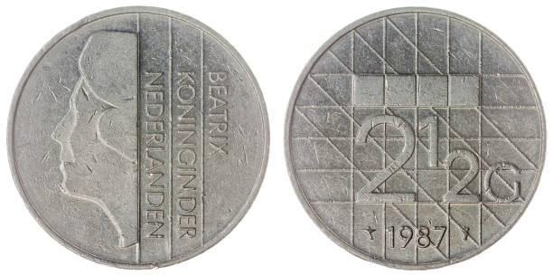 istock 2,5 gulden1987 coin isolated on white background, Netherlands 642595220
