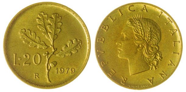 istock 20 lire 1979 coin isolated on white background, Italy 642595244