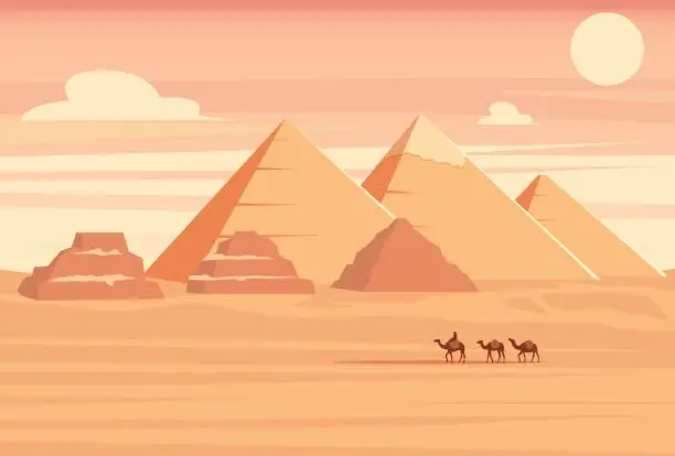 Vector illustration of Egyptian pyramids