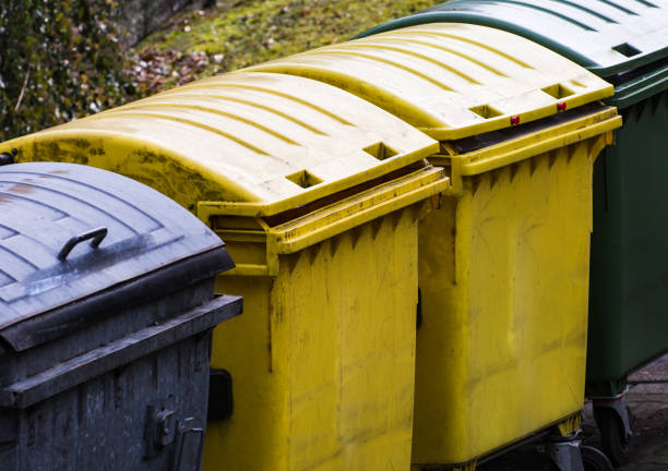 istock Row of garbage cans for waste separation 642599782
