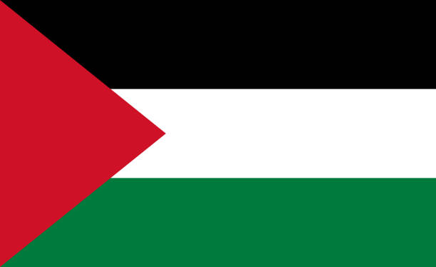 One of The Asian country flag of Palestine