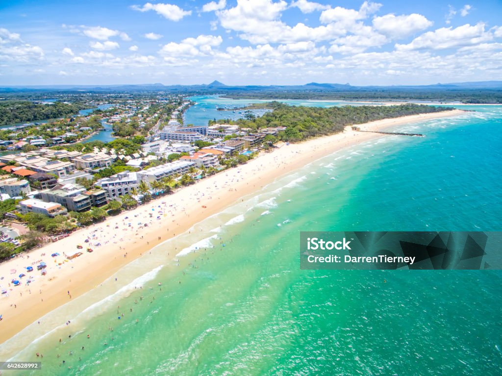 An aerial view of Noosa Heads Noosa on the Sunshine Coast in Queensland from an aerial perspecive Sunshine Coast - Australia Stock Photo