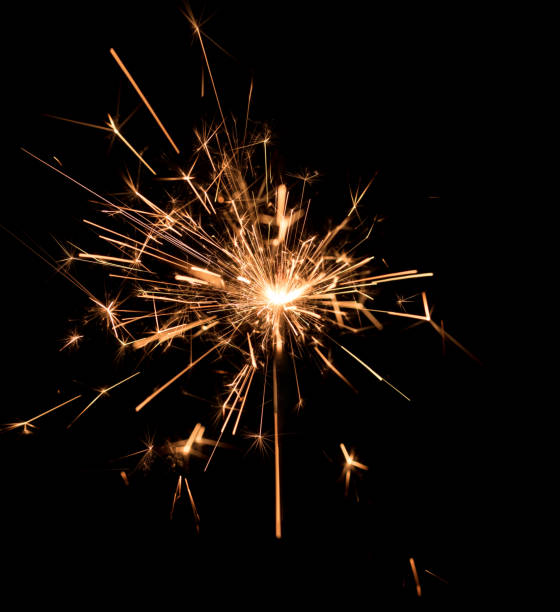 istock Christmas and new year party sparkler on black 642640888