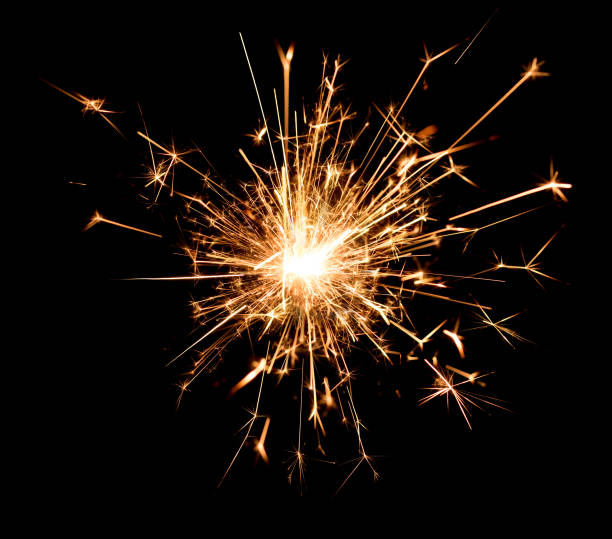 istock Christmas and new year party sparkler on black 642640898