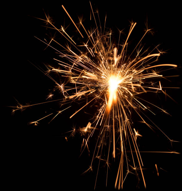 istock Christmas and new year party sparkler on black 642640902